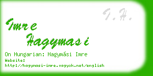 imre hagymasi business card